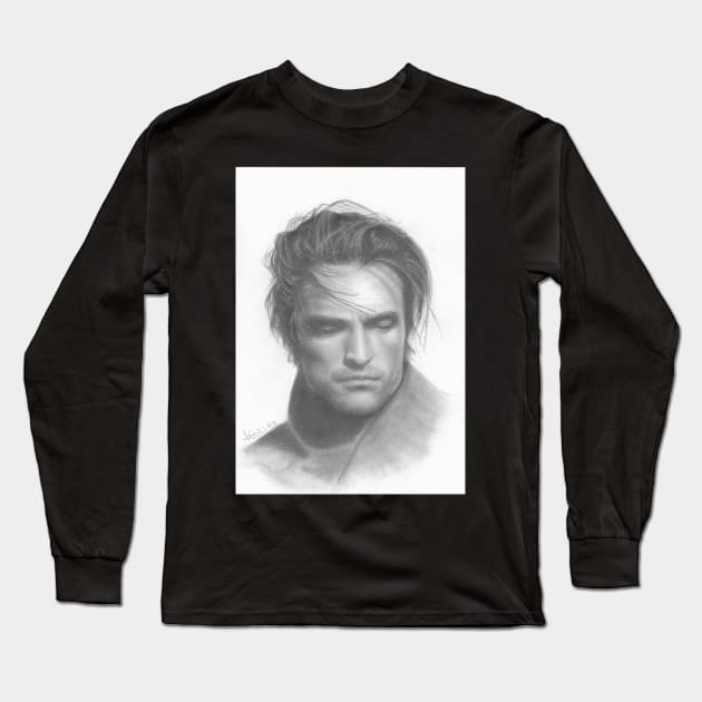 Robert Pattinson Long Sleeve T-Shirt by jkarenart